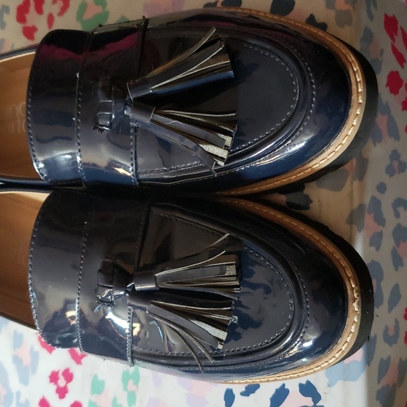 Franco Sarto carolynn tassel loafer ivy navy blue patent ...size 7 - Picture 5 of 9